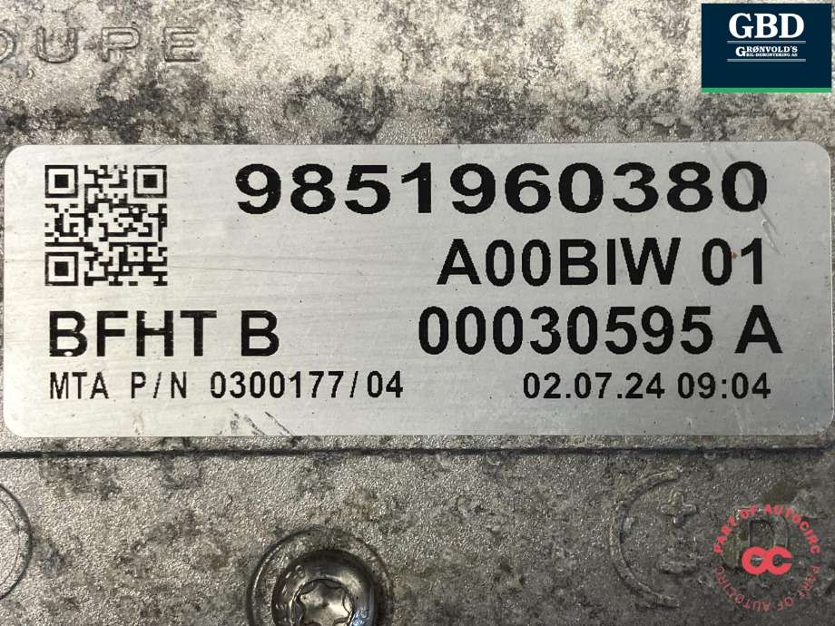 Inverter elbil til Citroën Berlingo 2019-->> (Type III) (98 409 883 80|98 519 603 80|A00BIW 01| 00030595 A| 0300177/04)