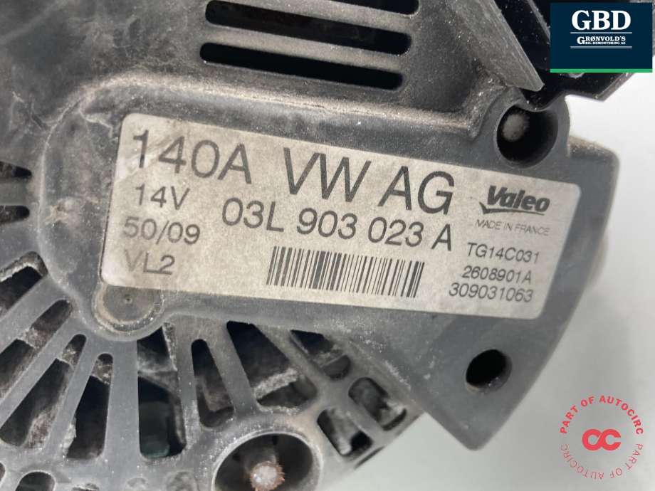 Dynamo diesel til VW Golf VI 2008-2012 (03L 903 023|03L 903 023 X|03L 903 023 AX)
