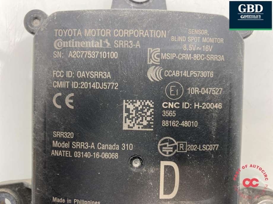 Sensor blindsone til Lexus RX 2016-->> (Type IV) (AL20) (AL20) (8816248010|)