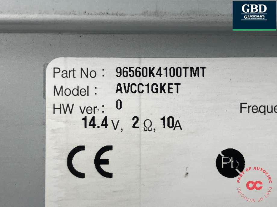 Bilstereo navigasjon til Hyundai Kona 2017-2021 (Type I, Fase 1)  (96560K 4100TMT|)