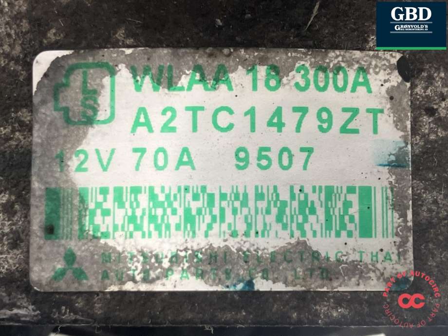 Dynamo diesel til Ford Ranger (Europa) 2007-2011  (1449569|6M34-10300-AB|A2TC1479ZT)