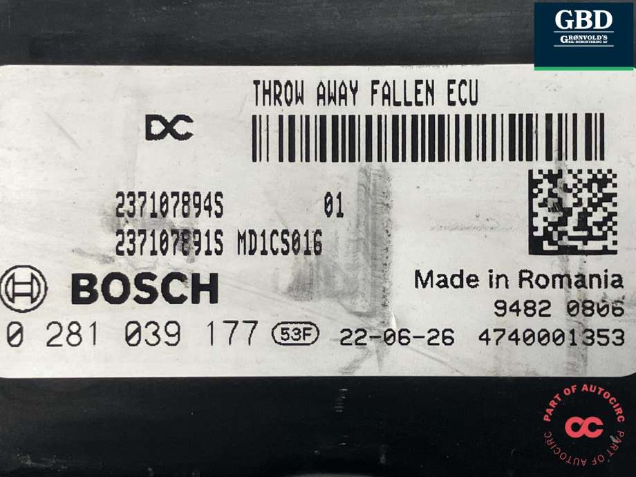Styreenhet motor til Mercedes Citan 2021-->> (W420) (W420) (A 420 900 58 03|237107894S|)