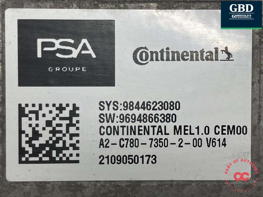 Inverter elbil til Toyota Proace City 2020-->>  (CONTINENTAL|9694866380|98 446 230 80| 96 948 663 80|A2-C780-7350-2-00)