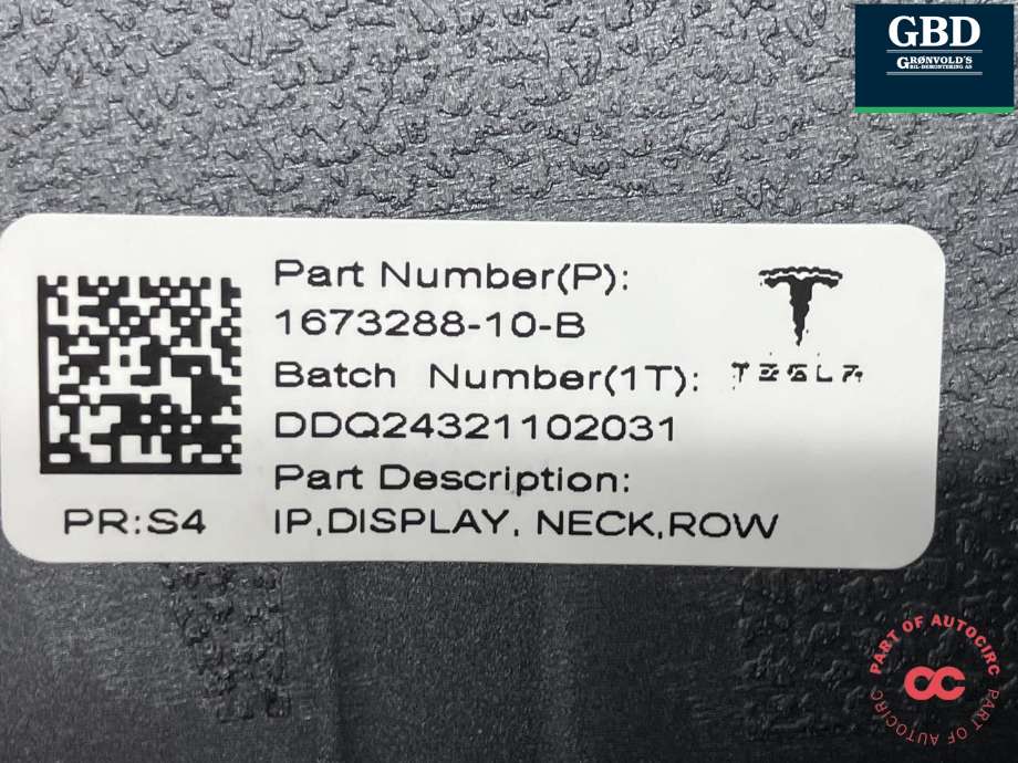 Multimedia display (MCU - Media Controller Unit) til Tesla Model 3 2024-->> (Fase 2)  (1756566-00-D|)