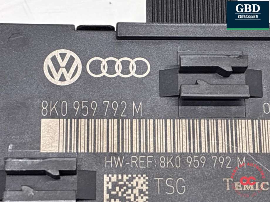 Styreenhet dør høyre foran til Audi Q5 2008-2012 (Type I, Fase 1)  (8K0 959 792 M|)