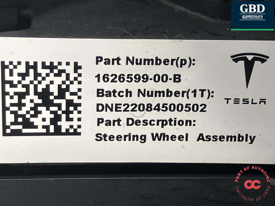 Ratt til Tesla Model Y 2021-2024 (Type I) (1626599-00-B|1626599-00-C | 1626599-00-D|1626599-HP-D |1626599-HP-E)