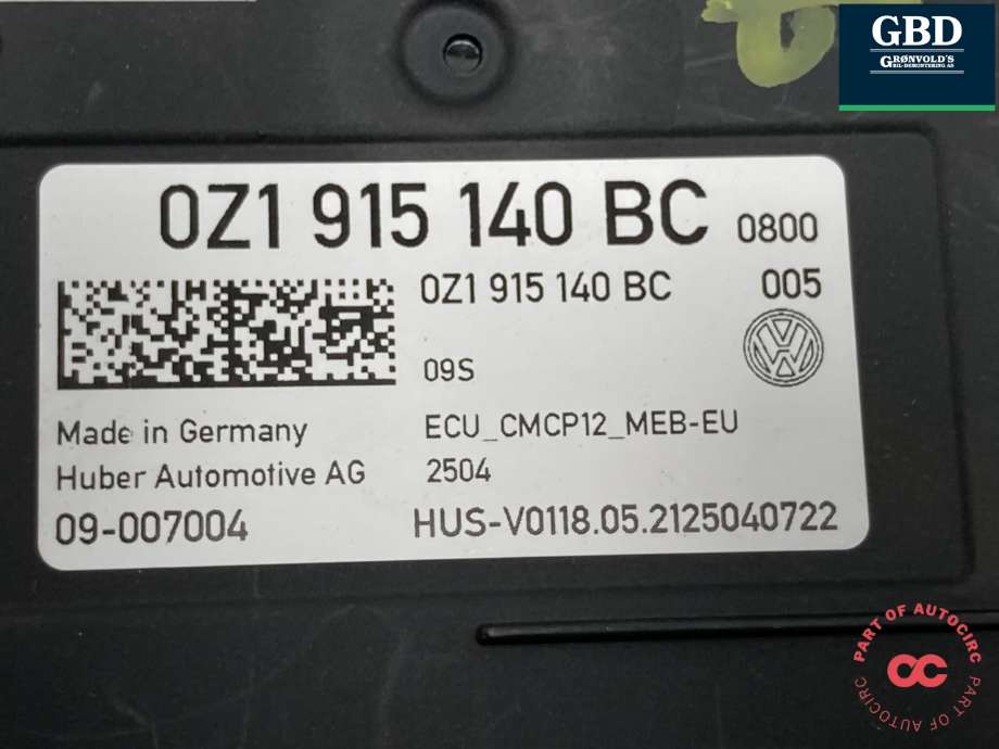 Styreenhet batteri elbil (BMS - Battery Management System) til Cupra Born 2022-->> (0Z1 915 140 BC|)