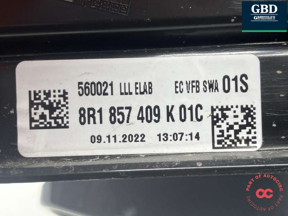 Speil venstre til Audi Q5 2012-2017 (Type I, Fase 2)  (8R1 857 409 K|8R1 857 409 K  01C|560021)