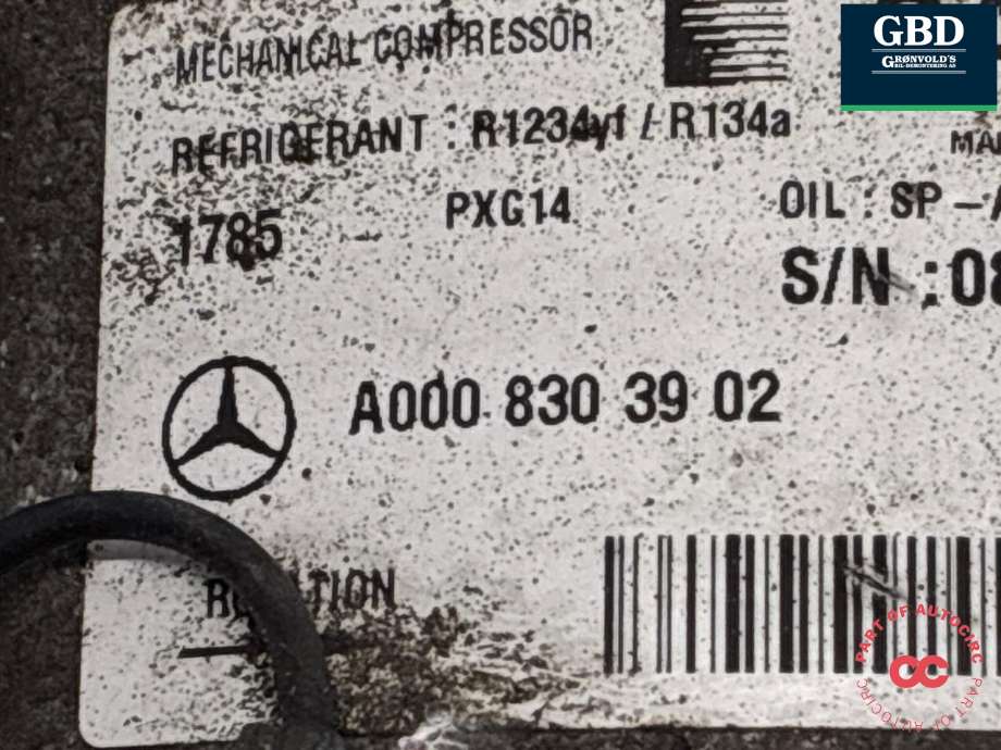 Aircondition kompressor til Mercedes Sprinter 2018-->> (907/910) (907/910) (A 000 830 39 02|)