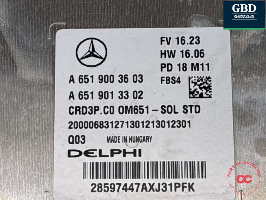 Styreenhet motor til Mercedes Sprinter 2018-->> (907/910) (907/910) (A 651 900 71 03|A 651 900 36 03|A 651 901 33 02)