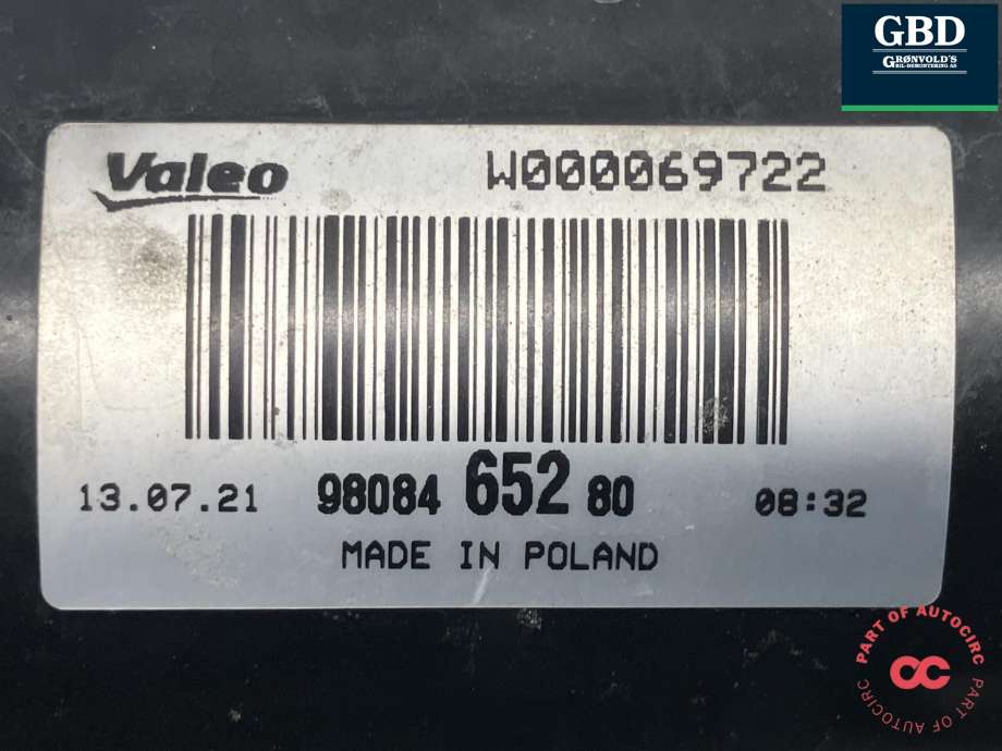 Viskermotor frontrute komplett m/overføring til Toyota Proace 2016-->> (Type II) (SU001A4155|)