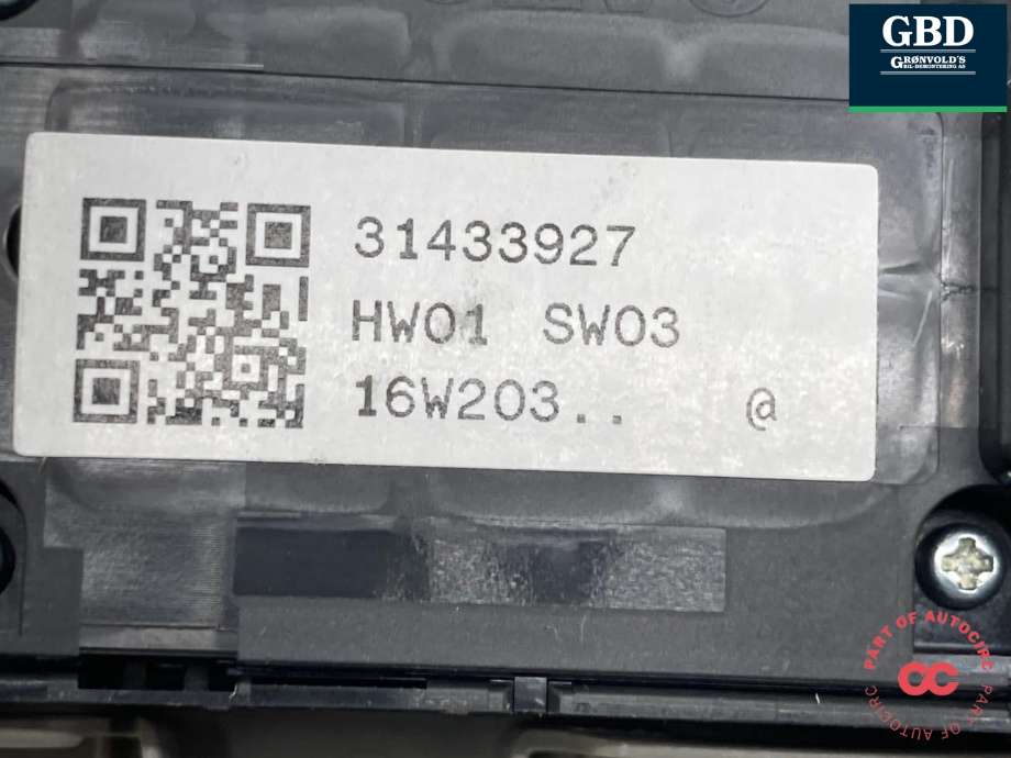 Bryter ruteheis førerdørspanel til Volvo XC90 2015-2025 (Type II)  (31433927|)