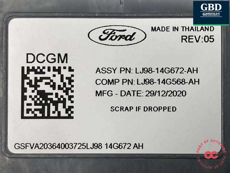 Styreenhet diverse til Ford Mustang Mach-e 2020-->>  (2894068|LJ98-14G672-AW|LJ98-14G672-AH)
