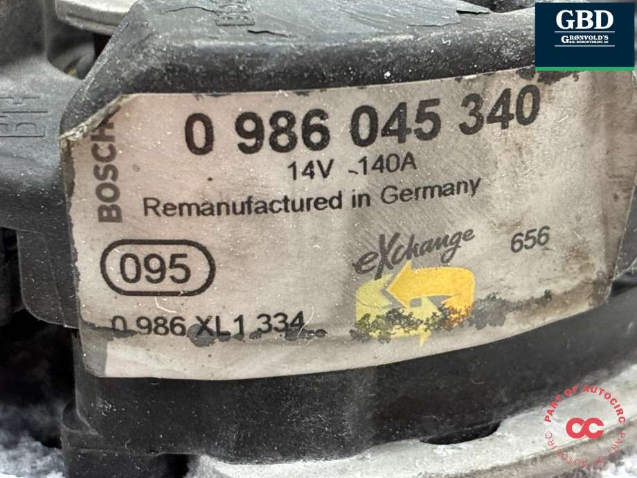 Dynamo diesel til VW Golf VI 2008-2012 (06F 903 023 F|06F 903 023 FX |03L 903 023 F|03L 903 023 FX)