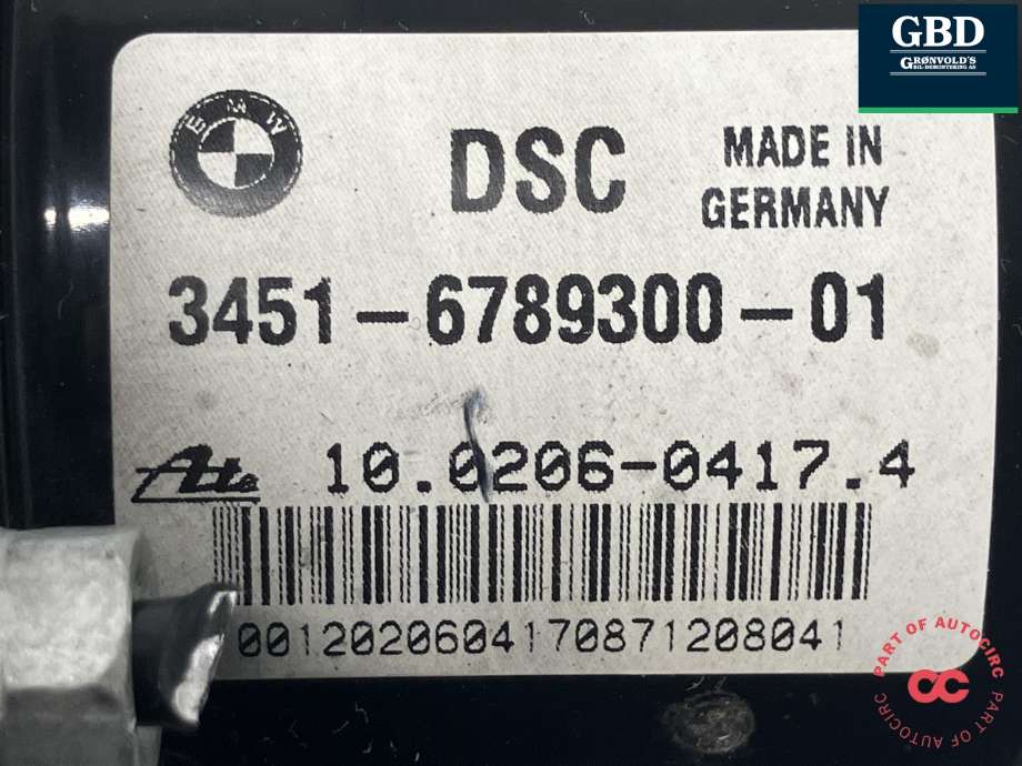 ABS sentral til BMW 3-Serie 2005-2011 (E90/E91/E92/E93) (E90/E91/E92/E93) (ATE|34 51 2 460 468|34 51 6 789 300|6 789 301)