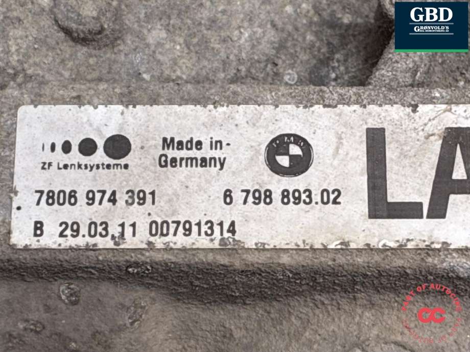 Tannstang til BMW 3-Serie 2005-2011 (E90/E91/E92/E93) (E90/E91/E92/E93) (ZF LENKSYSTEME|32 10 6 872 478|6 798 893|7806 974 391)