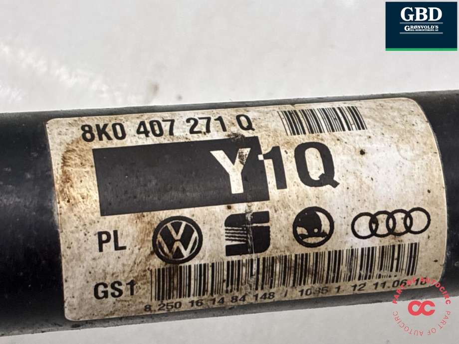 Drivaksel høyre foran, diesel/automat til Audi A4, Allroad 2009-2016 (Type I) (B8) (B8) (8K0 407 271 AJ|8K0 407 451 LX|)