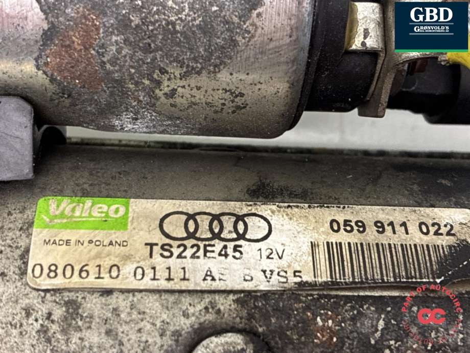 Starter diesel til Audi A4, Allroad 2009-2016 (Type I) (B8) (B8) (059 911 021 M|059 911 021 D . 059 911 021 DX|059 911 021 MX . 059 911 022 .059 911 022 X)