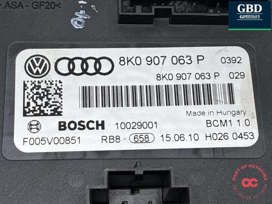 Styreenhet comfort (BCM) til Audi A4, Allroad 2009-2016 (Type I) (B8) (B8) (8K0 907 064 CQ|)