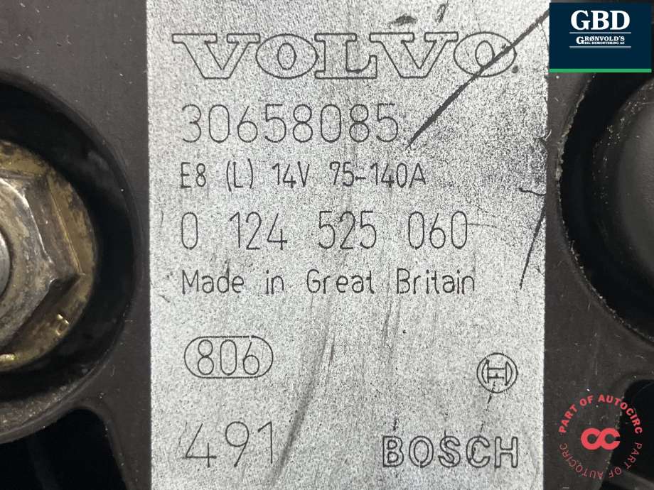 Dynamo diesel til Volvo XC90 2002-2006 (Type I, Fase 1)  (BOSCH|36012358|30658085|0 124 525 060)