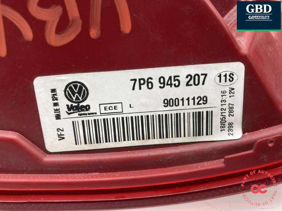 Baklykt venstre ytre til VW Touareg 2010-2018 (Type II) (VALEO|7P6 945 207|)