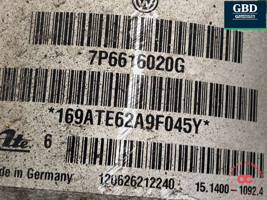 Fjær bak nivå luftpute/belg til VW Touareg 2010-2018 (Type II)  (7P6 616 020 N|7P6 616 020 G|)