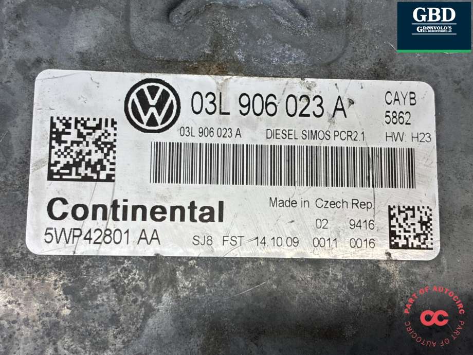 Styreenhet motor til VW Golf VI 2008-2012 (03L 906 023 A|03L 906 023 A 5K0|)
