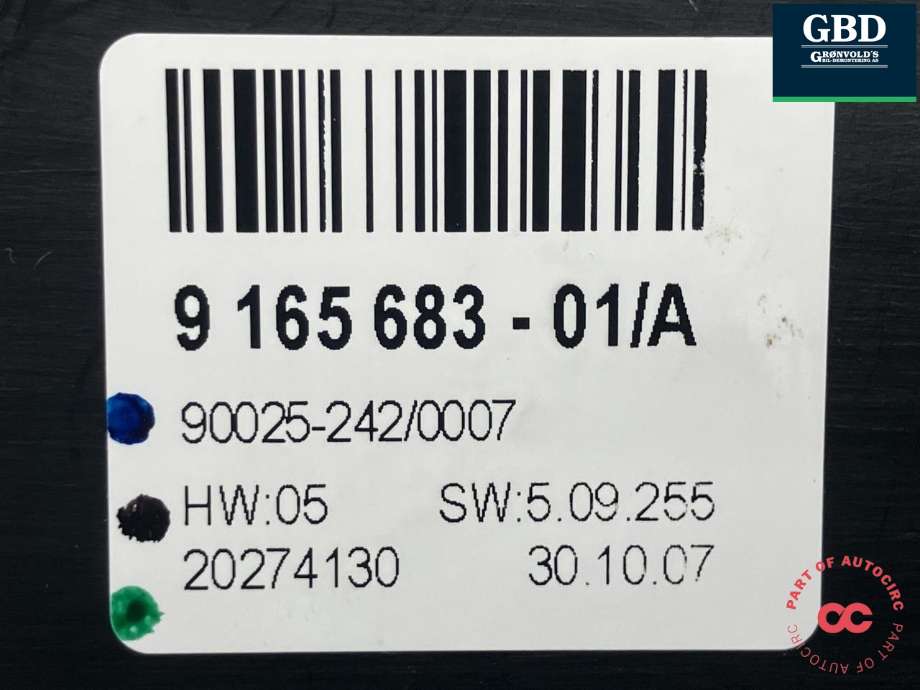 Varmeapparat betjening til BMW X5 2007-2013 (E70) (E70) (64 11 9 310 449|9 165 683|90025-242/0007)