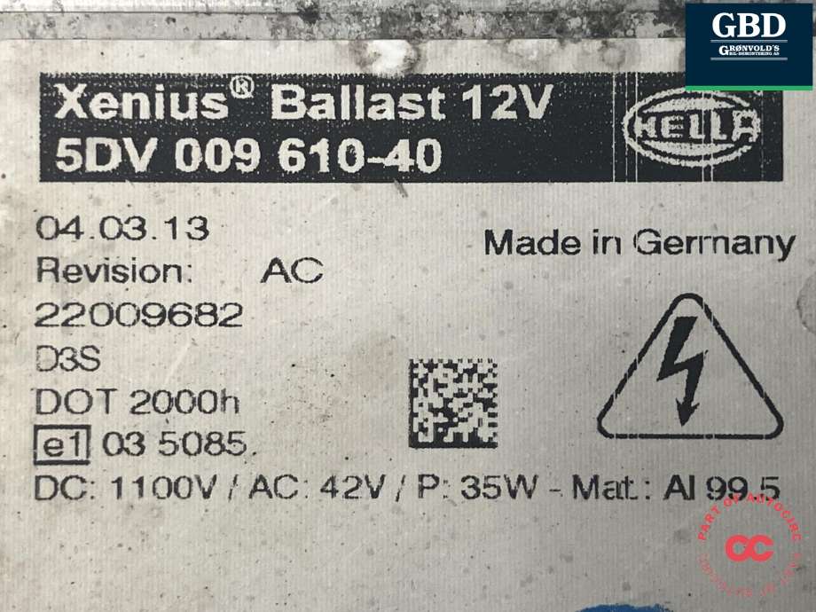 Styreenhet xenon/ballast til Mercedes Sprinter 2013-2018 (Fase 2) (906) (906) (HELLA|A 906 826 00 02|5DV 009 610 - 40|)