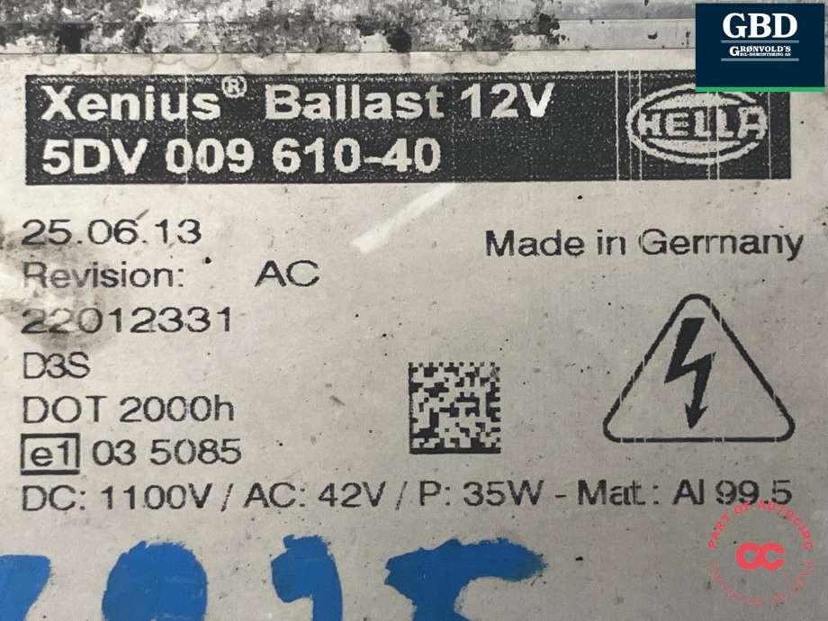 Styreenhet xenon/ballast til Mercedes Sprinter 2013-2018 (Fase 2) (906) (906) (HELLA|A 906 826 00 02|5DV 009 610 - 40|)