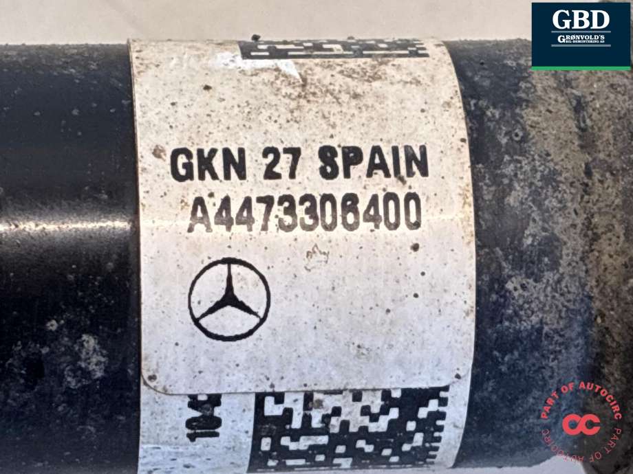 Drivaksel venstre foran, diesel/automat til Mercedes Vito 2014-->> (W447) (W447) (A 447 330 64 00|)