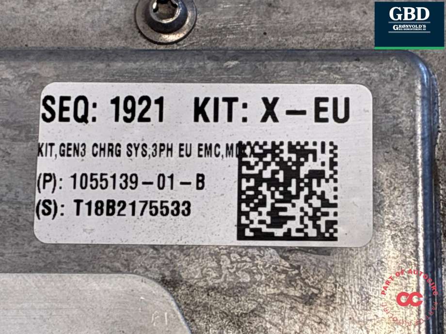 Batterilader (OBC - On Board Charger) til Tesla Model X 2016-->>  (1035647-01-C|1035647-01-A | 1035647-01-B |1035647-01-E|1462537-01-C | 1462537-01-D|  1055139-01-B)
