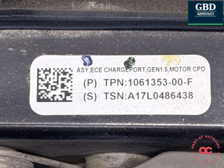 Batterilader inntak/luke til Tesla Model X 2016-->>  (1061353-00-F|1061353-00-G|)