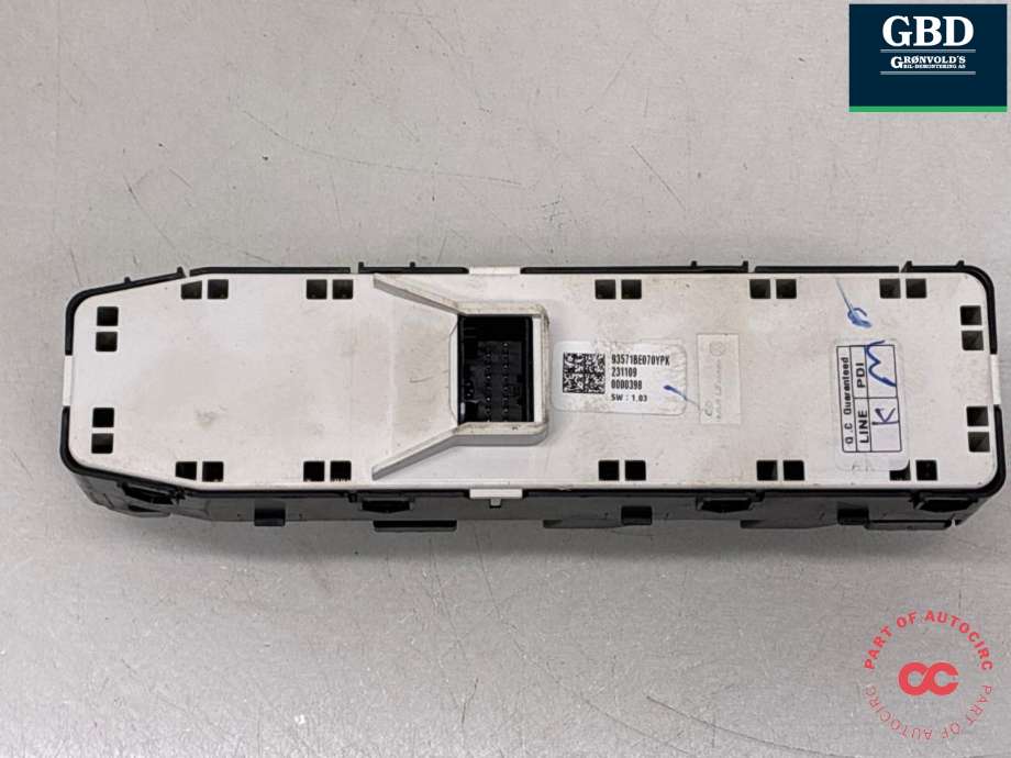 Bryter ruteheis førerdørspanel til Hyundai Kona 2024-->> (Type II) (93571BE070NNB|93571BE070YPK|)