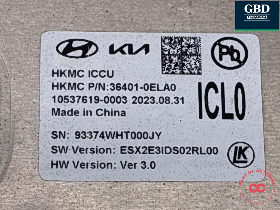 DCDC converter elbil til Hyundai Kona 2024-->> (Type II) (364010ELA0|)