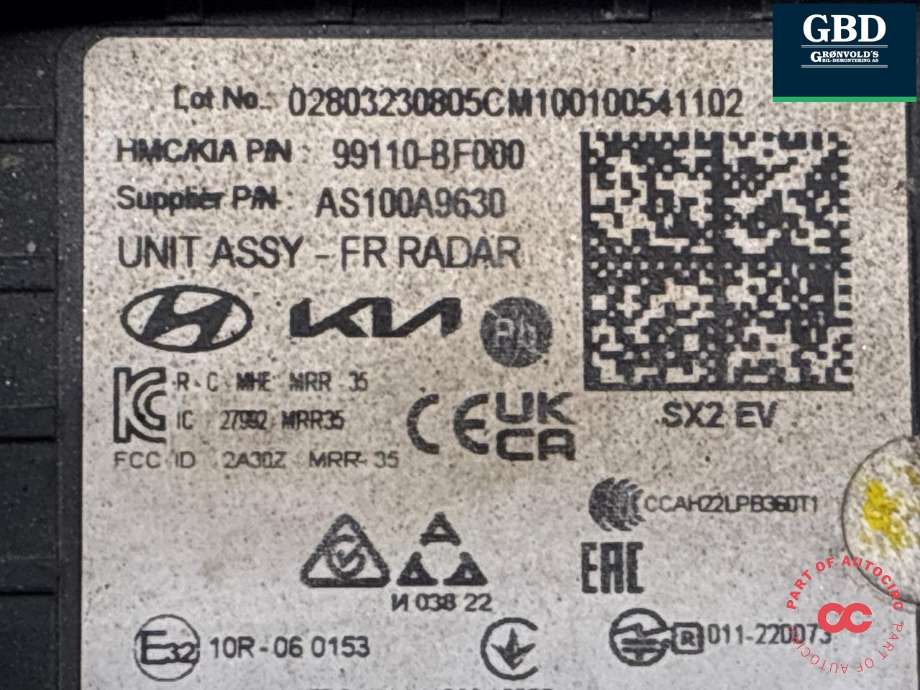Sensor radar til Hyundai Kona 2024-->> (Type II)  (99110BF000|)