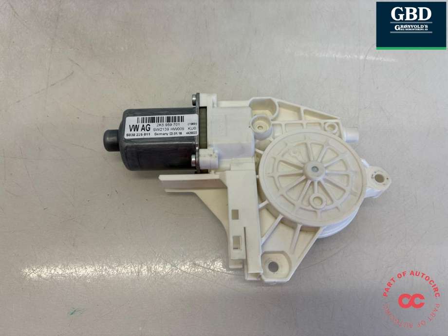 Ruteheis, kun motor, venstre foran til VW Caddy, 2015-2020 (Type III, Fase 3) (2K5 959 701 A)