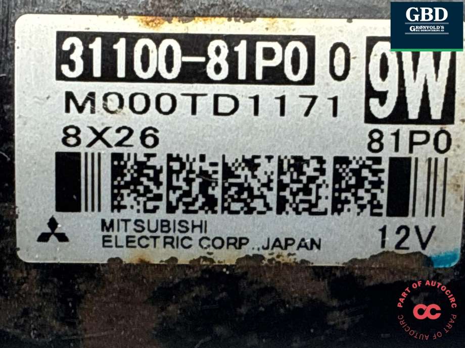 Starter til Suzuki Ignis 2016-->> (Type II)  (31100-81P00|31100-81P00-000|)