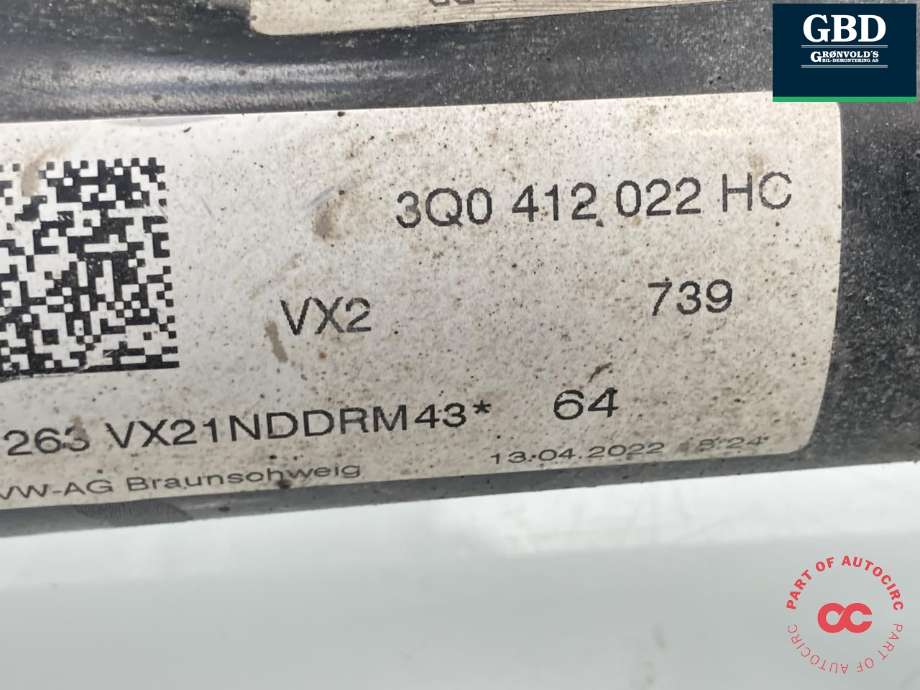 Fjærbein høyre foran til Škoda Superb 2015-->> (Type III)  (3Q0 413 031 BP|)