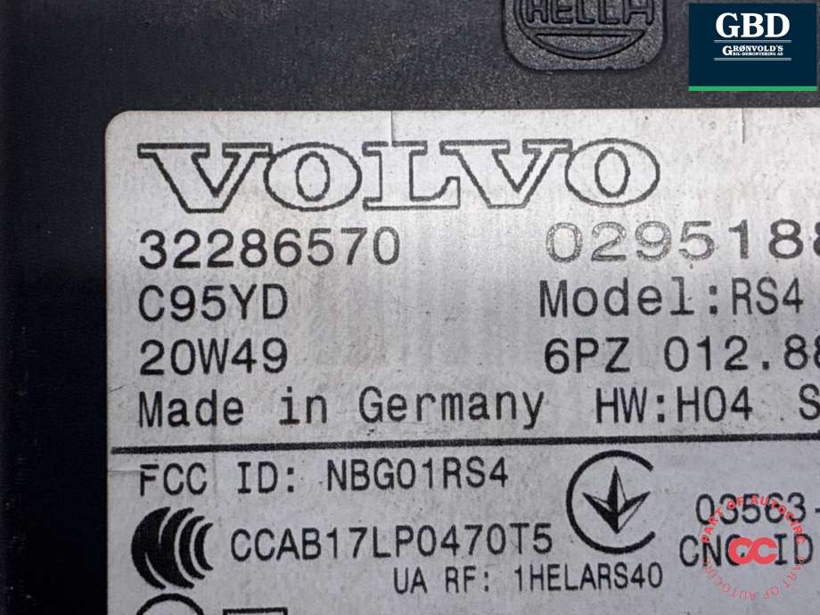 Sensor blindsone til Volvo V90 / V90 CC / S90 2016-->>  (32286570|)