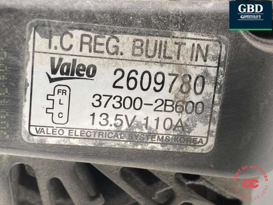Dynamo til Kia Sportage 2010-2016 (Type III)  (37300 2B600|)
