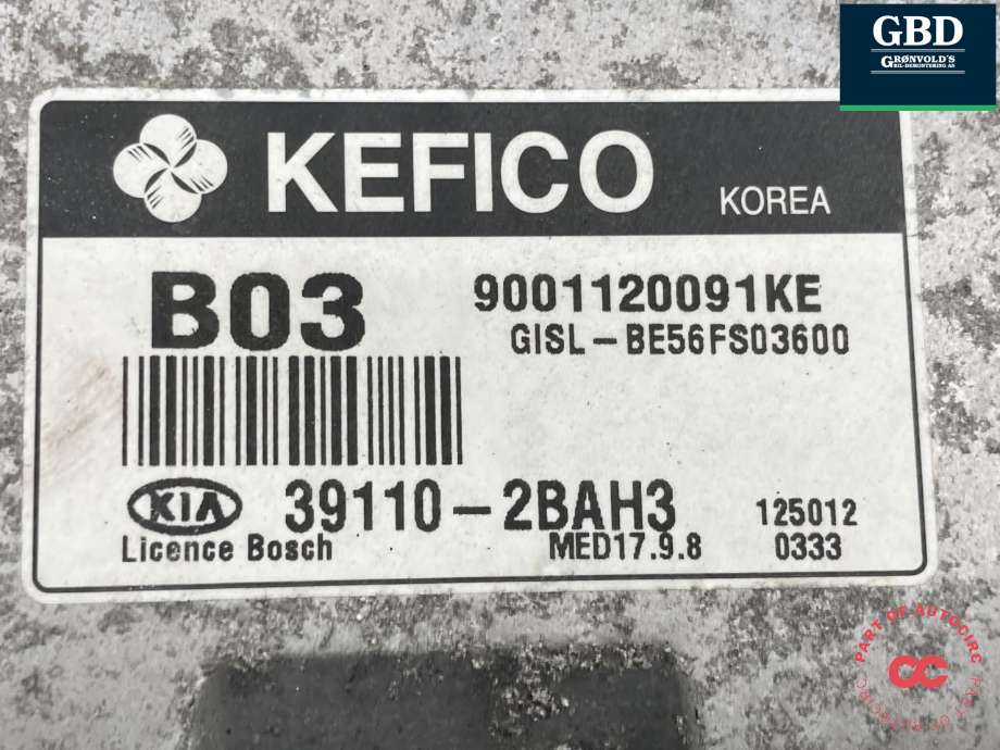 Styreenhet motor til Kia Sportage 2010-2016 (Type III)  (39110 2BAH3|)