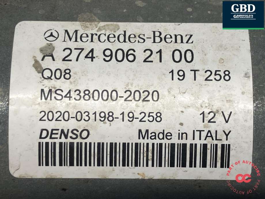 Starter til Mercedes GLC 2015-2022 (X253) (X253) (DENSO|A 274 906 21 00|MS438000-2020|)