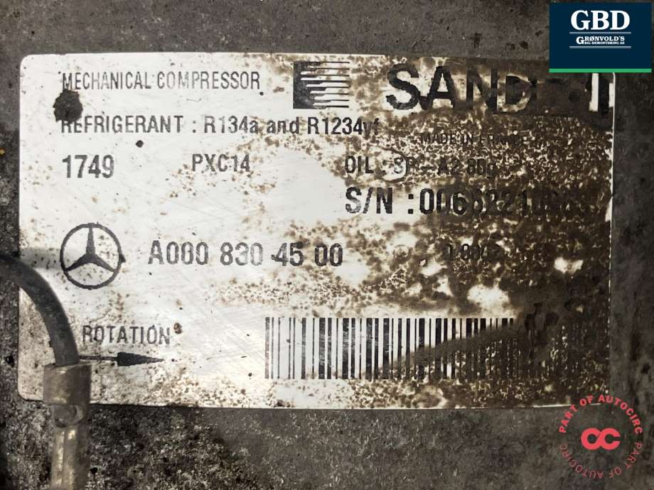 Aircondition kompressor til Mercedes Vito 2014-->> (W447) (W447) (SANDEN|A 000 830 45 00|)