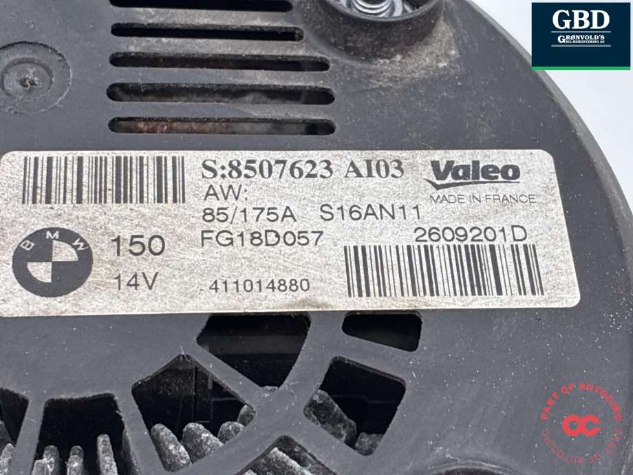 Dynamo diesel til BMW 3-Serie 2005-2011 (E90/E91/E92/E93) (E90/E91/E92/E93) (12 31 8 507 624|12 31 8 509 023|8507623)
