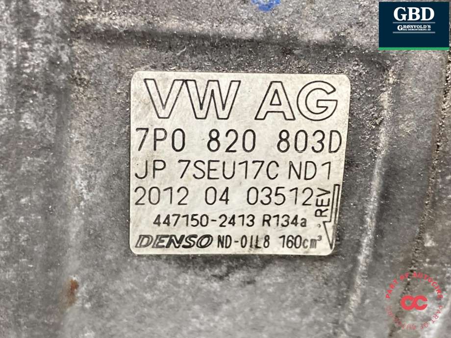 Aircondition kompressor til VW Touareg 2010-2018 (Type II) (7P0 820 803 N|7P0 820 803 D|)