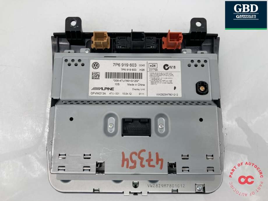 Bilstereo navigasjon skjerm til VW Touareg 2010-2018 (Type II)  (7P6 919 603|7P6 919 603  X|)