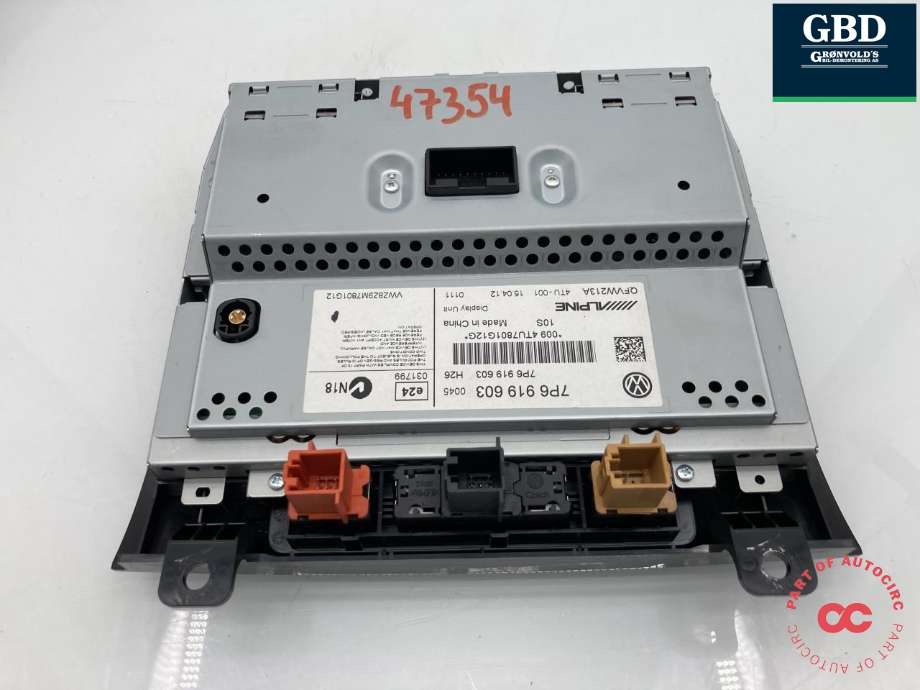 Bilstereo navigasjon skjerm til VW Touareg 2010-2018 (Type II)  (7P6 919 603|7P6 919 603  X|)