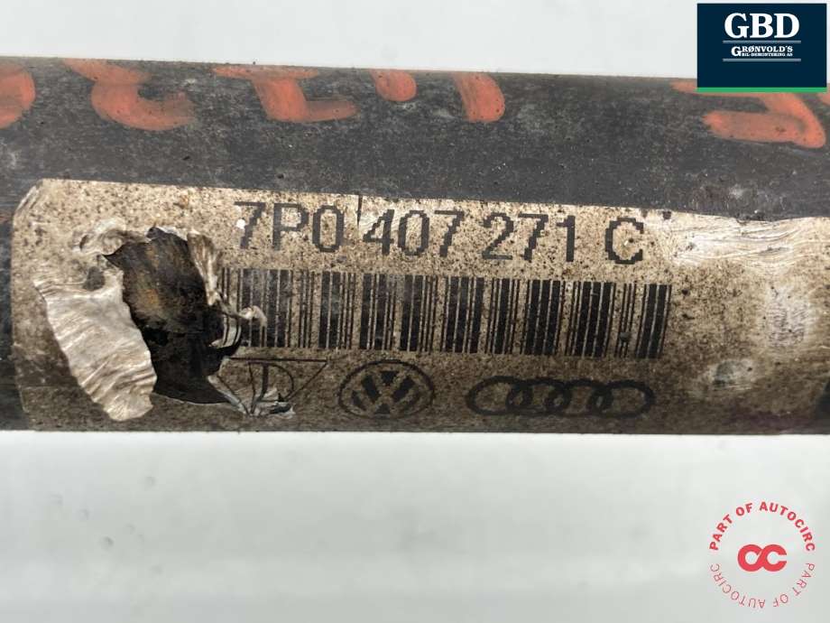 Drivaksel høyre foran, diesel/automat til VW Touareg 2010-2018 (Type II) (7P0 407 271 C|7P0 407 271 CX|)