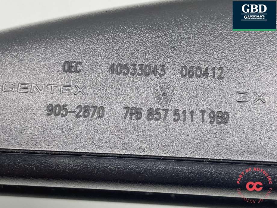 Speil innvendig til VW Touareg 2010-2018 (Type II) (7P6 857 511 T 9B9|)